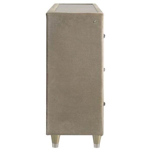 Lorient 8-drawer LED Bedroom Flame Box Dresser Ivory Camel