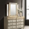 Lorient 8-drawer LED Dresser with Mirror Ivory and Camel