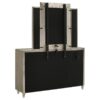 Lorient 8-drawer LED Dresser with Mirror Ivory and Camel