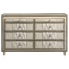 Lorient 8-drawer LED Bedroom Dresser Cabinet Ivory and Camel
