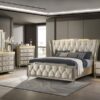 Lorient 8-drawer LED Bedroom Dresser Cabinet Ivory and Camel