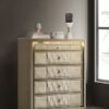 Lorient 5-drawer LED Chest of Drawers Ivory and Camel