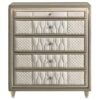 Lorient 5-drawer LED Chest of Drawers Ivory and Camel