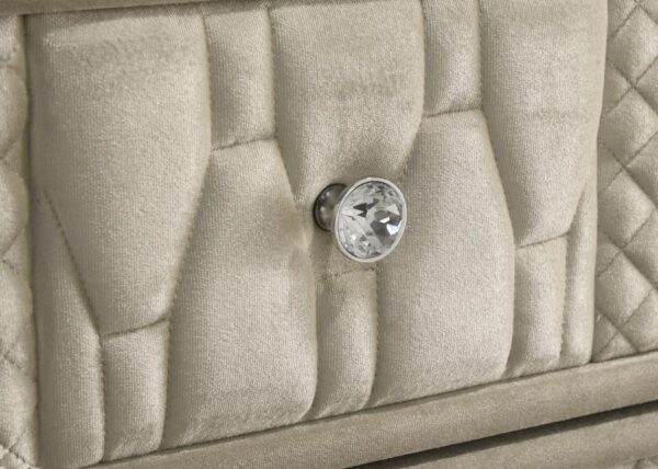 Lorient 5-drawer LED Chest of Drawers Ivory and Camel