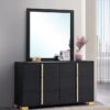 Marceline 6-drawer Dresser with Mirror Black