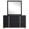 Marceline 6-drawer Dresser with Mirror Black
