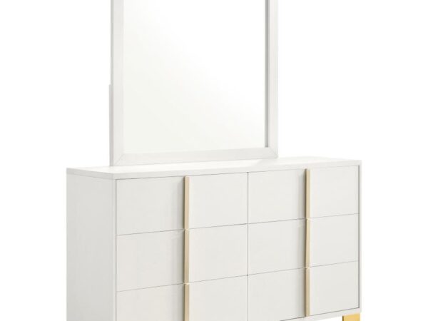 Marceline 6-drawer Dresser with Mirror White