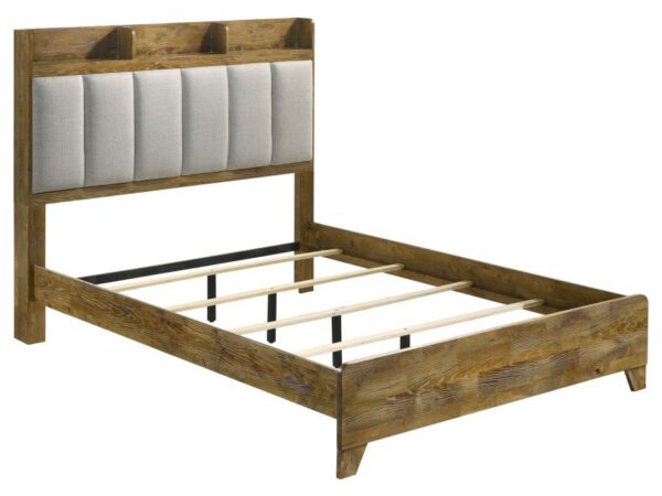 Henderson 57-inch Queen Bookcase Panel Bed Medium Oak