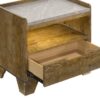 Henderson 1-drawer LED Nightstand Bedside Table Medium Oak