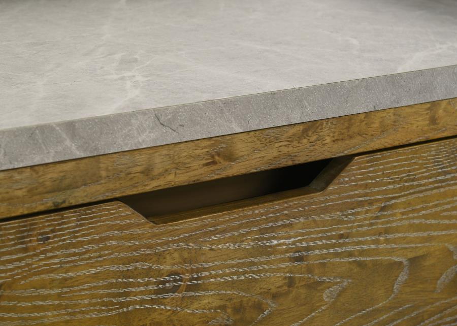 Henderson 1-drawer LED Nightstand Bedside Table Medium Oak