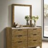 Henderson 6-drawer Bedroom Dresser with Mirror Medium Oak