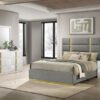 Ines 4-piece Eastern King Bedroom Set Grey and White High Gloss
