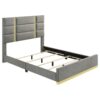 Ines 52-inch Fabric Upholstered Eastern King Panel Bed Grey