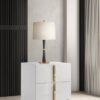 Ines 2-drawer Nightstand Bedside Table White High Gloss