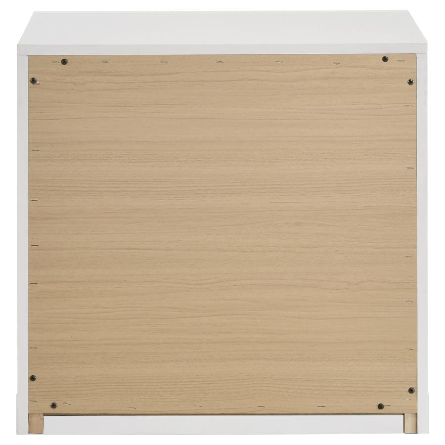 Ines 2-drawer Nightstand Bedside Table White High Gloss