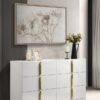 Ines 6-drawer Bedroom Dresser Cabinet White High Gloss