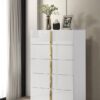 Ines 5-drawer Bedroom Chest of Drawers White High Gloss