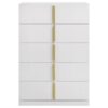 Ines 5-drawer Bedroom Chest of Drawers White High Gloss