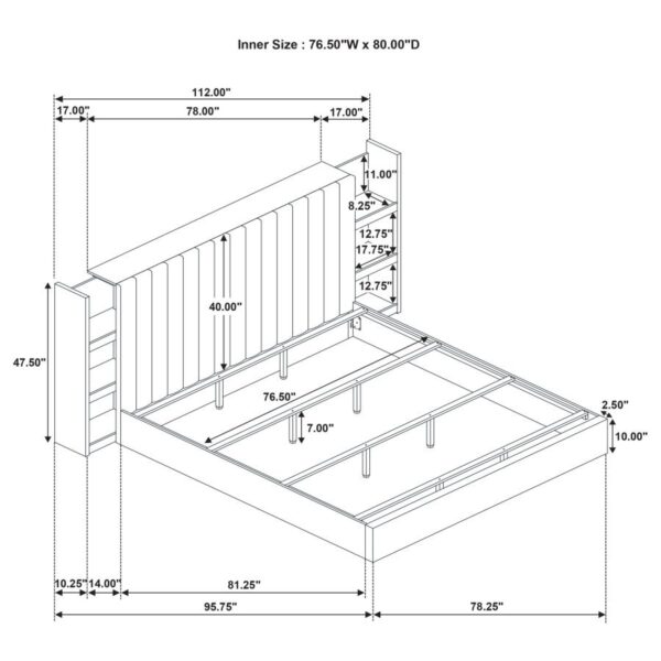 Arielle 4-piece Eastern King Bedroom Set Light Oak