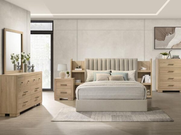 Arielle 5-piece Eastern King Bedroom Set Light Oak