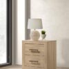 Arielle 2-drawer Bedroom Nightstand with Casters Light Oak