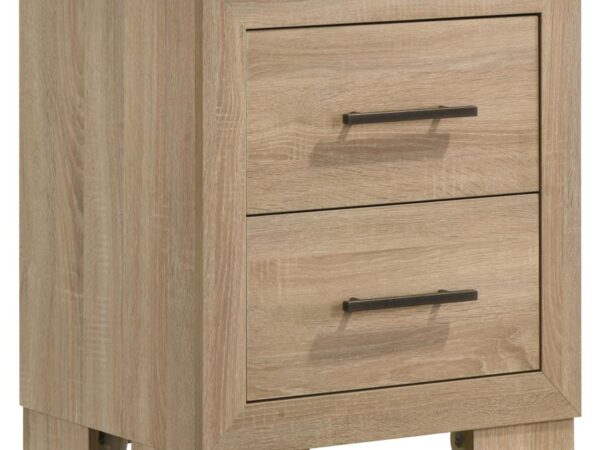 Arielle 2-drawer Bedroom Nightstand with Casters Light Oak