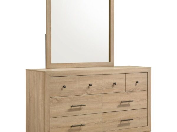 Arielle 6-drawer Bedroom Dresser with Mirror Light Oak