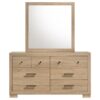Arielle 6-drawer Bedroom Dresser with Mirror Light Oak