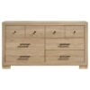 Arielle 6-drawer Bedroom Dresser Cabinet Light Oak