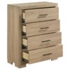 Arielle 4-drawer Bedroom Chest of Drawers Light Oak