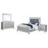 Gunnison 4-piece Eastern King Bedroom Set Silver Metallic