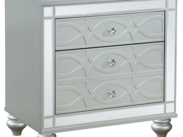 Gunnison 2-drawer Nightstand Silver Metallic