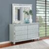 Gunnison 6-drawer Dresser with Mirror Silver Metallic