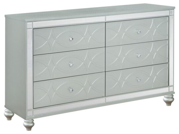 Gunnison 6-drawer Dresser Silver Metallic