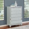 Gunnison 5-drawer Bedroom Chest Silver Metallic