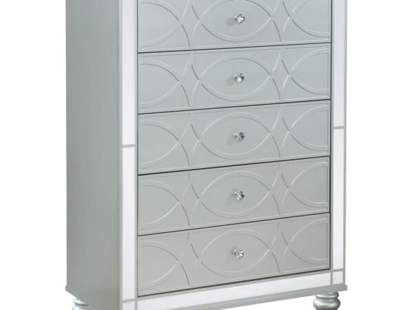 Gunnison 5-drawer Bedroom Chest Silver Metallic