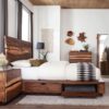 Winslow Wood Eastern King Storage Panel Bed Smokey Walnut