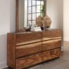 Winslow 6-drawer Dresser with Mirror Smokey Walnut