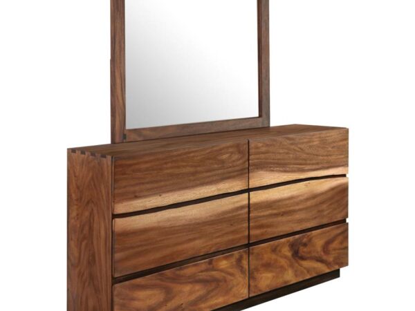 Winslow 6-drawer Dresser with Mirror Smokey Walnut