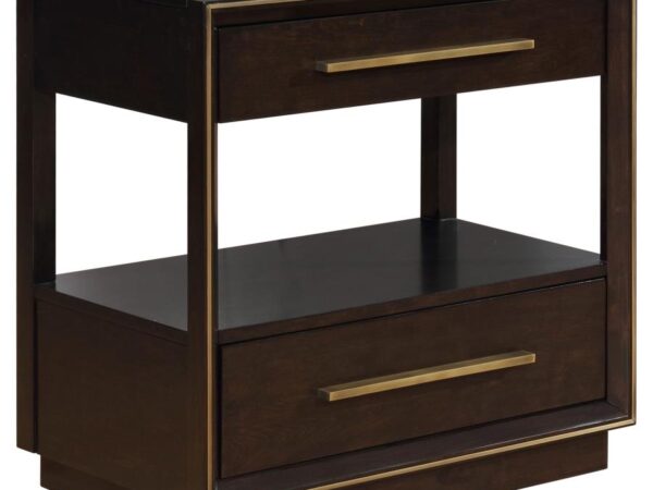 Durango 2-drawer Nightstand Smoked Peppercorn
