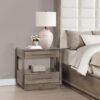 Durango 2-drawer Nightstand Bedside Table Taupe Oak