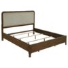 Maderia 57-inch Upholstered California King Panel Bed Walnut