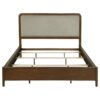 Maderia 57-inch Upholstered California King Panel Bed Walnut