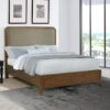 Maderia 57-inch Upholstered Queen Panel Bed Walnut