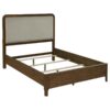 Maderia 57-inch Upholstered Queen Panel Bed Walnut