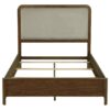 Maderia 57-inch Upholstered Queen Panel Bed Walnut