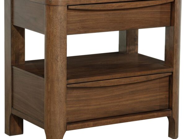 Maderia 2-drawer Nightstand Bedside Table Walnut