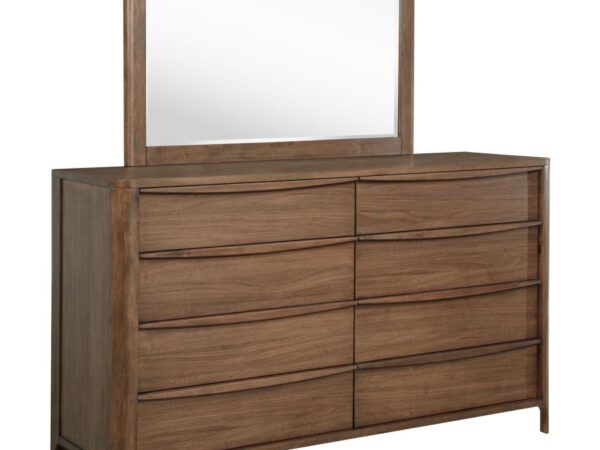 Maderia 8-drawer Dresser and Mirror Walnut
