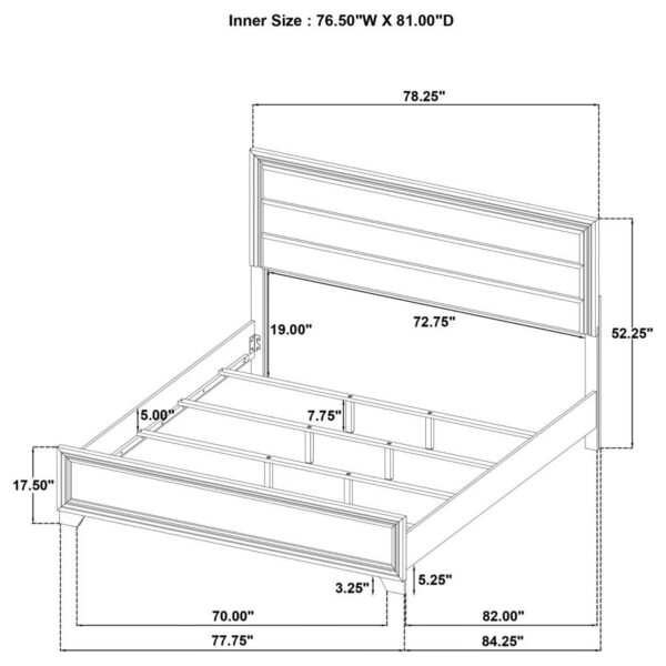 Wright 52-inch Upholstered Eastern King Bed Brown Oak
