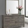 Wright 6-drawer Dresser and Mirror Brown Oak